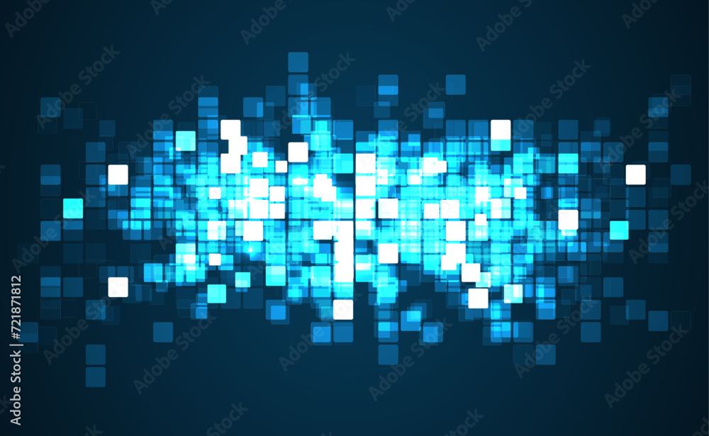 Digital technology background. Digital data square blue and purple pattern pixel background Digital technology background. Digital data square blue and purple pattern pixel background