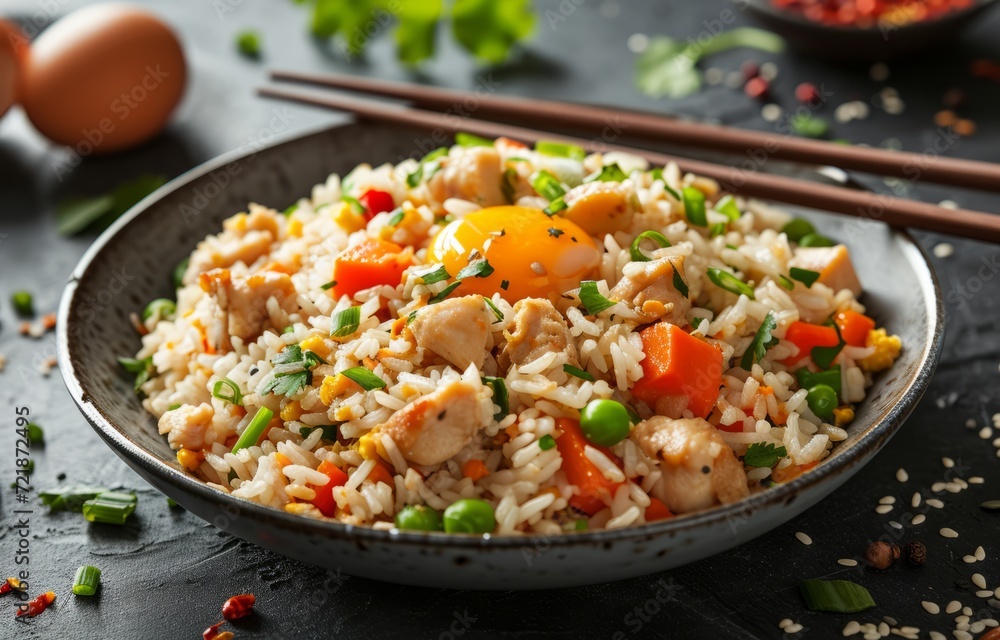 Homemade Chinese fried rice with vegetables Homemade Chinese fried rice with vegetables