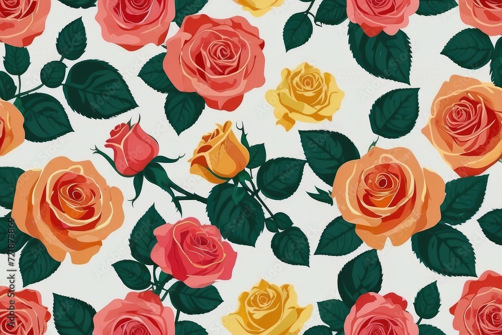 Fototapeta premium seamless background with roses