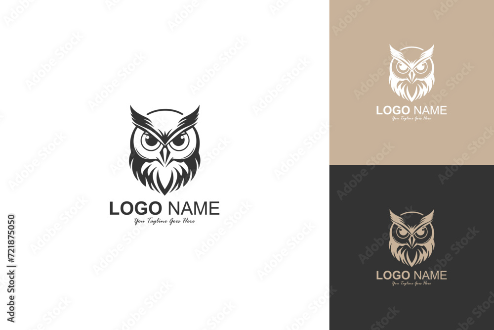 owl head logo vector design template owl head logo vector design template