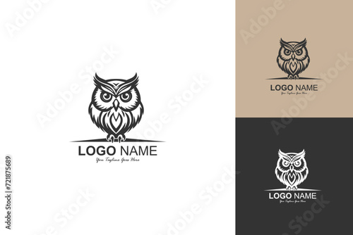 vector owl bird logo icon template ilustration design vector