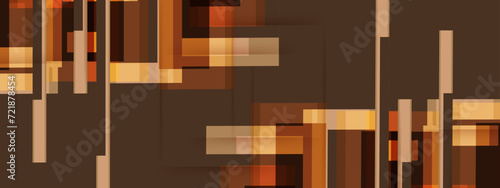 Abstract squares shape on choco brownie background.