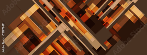 Abstract squares shape on choco brownie background.
