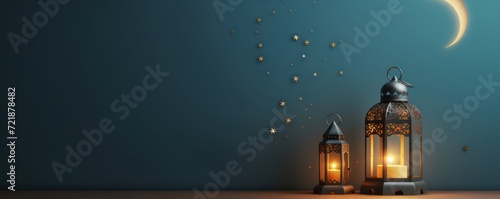 3d modern Islamic holiday banner