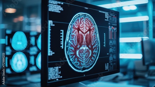 Medical brain scan display for advanced diagnostics  photo