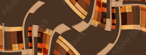 Abstract squares shape on choco brownie background.