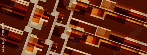 Abstract choco brownie squares and lines background. Futuristic and technology concept. Vector graphic illustration.