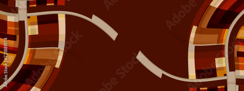 Abstract choco brownie squares and lines background. Futuristic and technology concept. Vector graphic illustration.