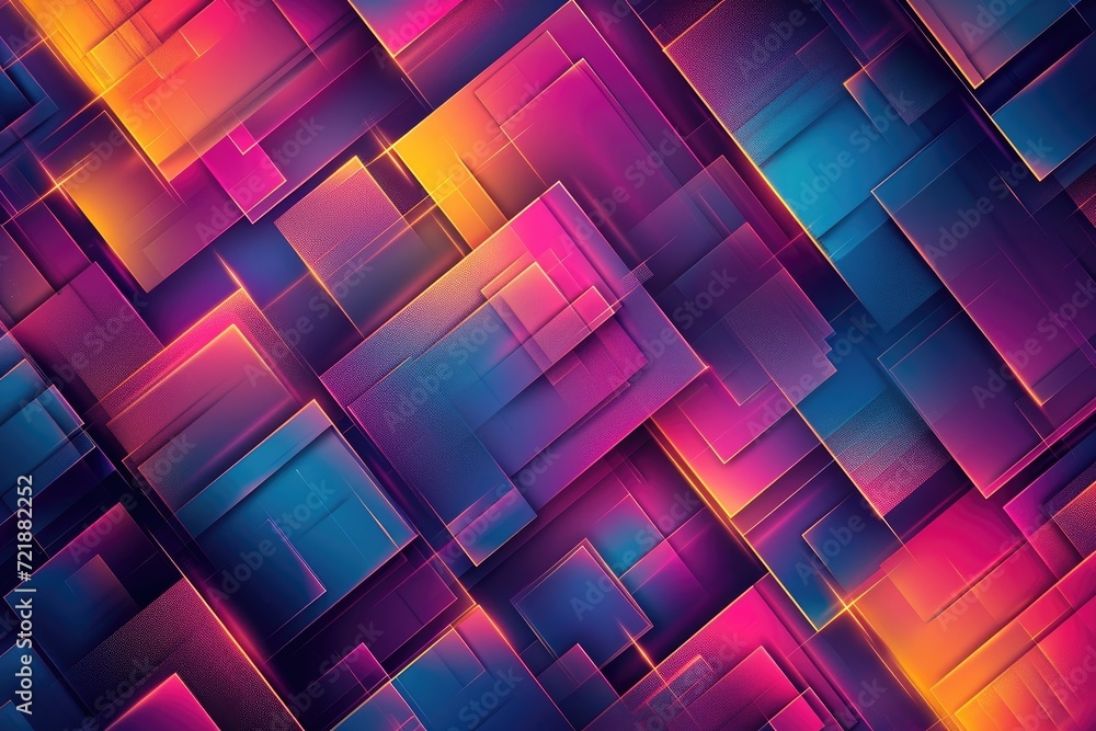 Luminous Square Patterns: Abstract Glowing Background Luminous Square Patterns: Abstract Glowing Background