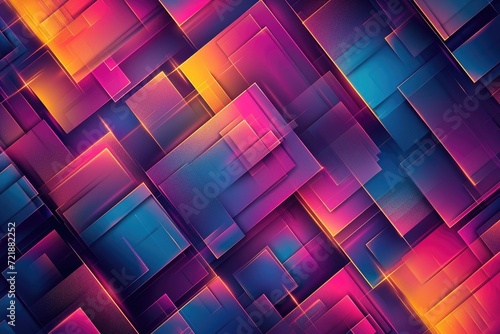 Luminous Square Patterns: Abstract Glowing Background