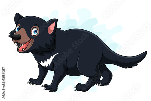 Cartoon tasmanian devil on white background © REYYARTS