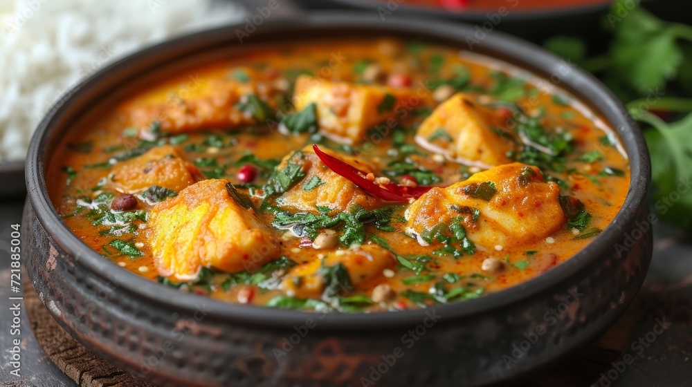 Image of Delicious Fish Curry from India Generative AI Image of Delicious Fish Curry from India Generative AI