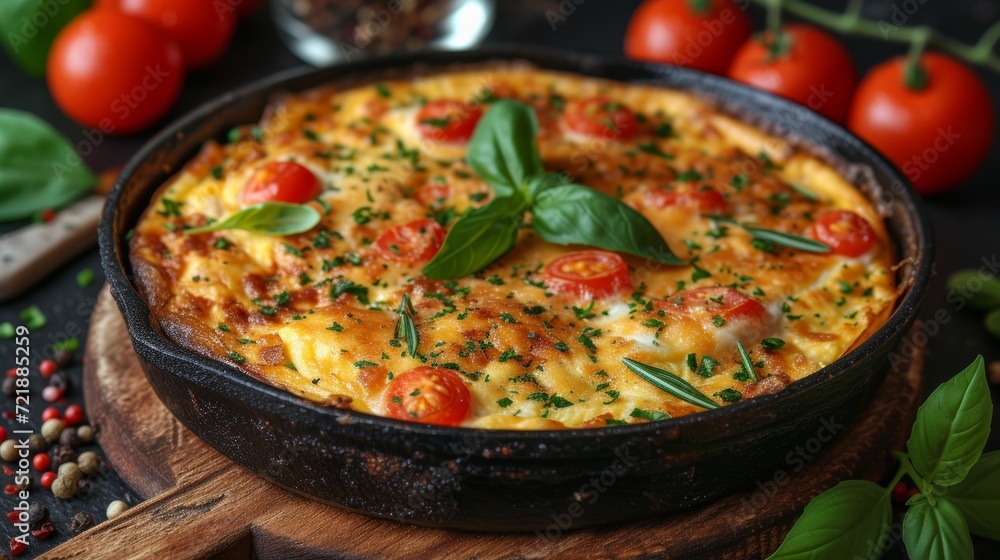 Frittata Display - Food Advertisement Generative AI Frittata Display - Food Advertisement Generative AI