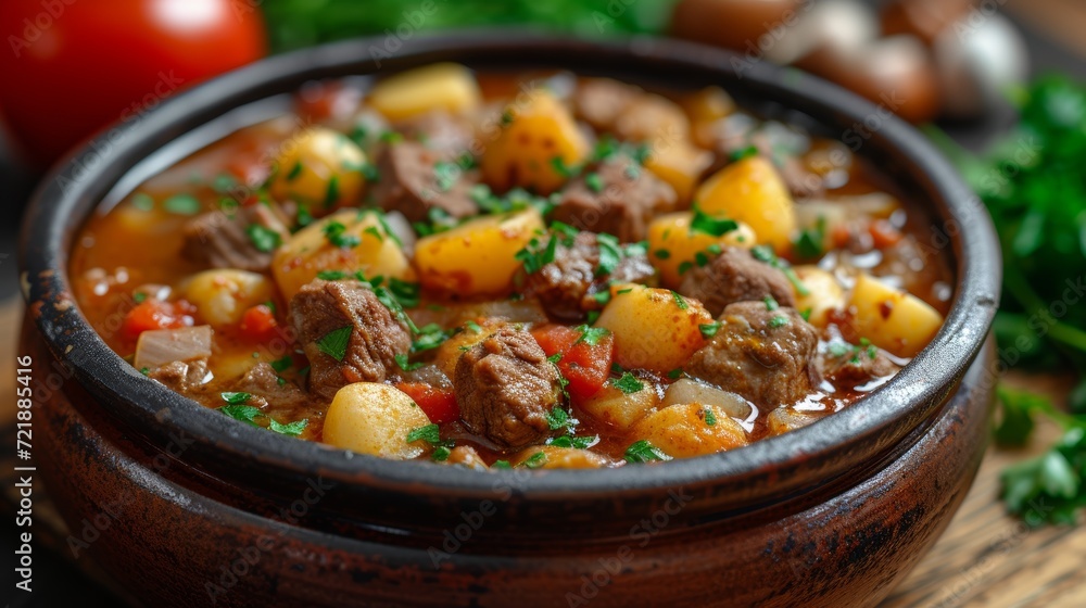 Image of Delicious Goulash in Hungary Generative AI Image of Delicious Goulash in Hungary Generative AI