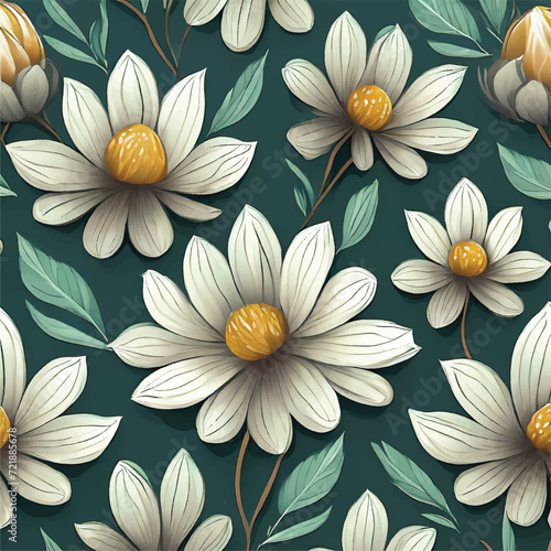 Beautiful and charming abstract allover floral design for textile factory