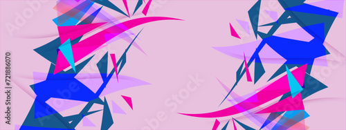 Abstract modern pink lowpoly banner background with geometric diagonal overlay layer and shapes.