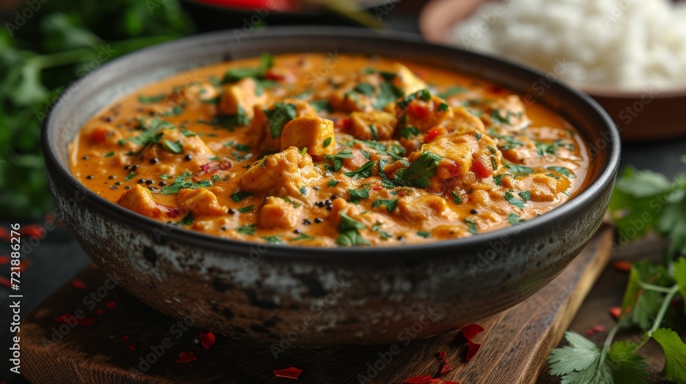 image of delicious Indian Korma dish Generative AI image of delicious Indian Korma dish Generative AI