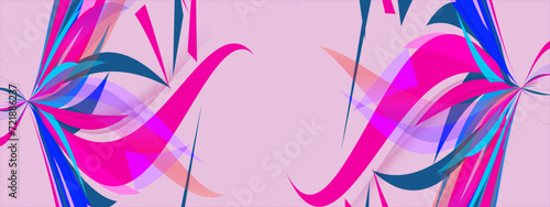 Abstract modern pink lowpoly banner background with geometric diagonal overlay layer and shapes.