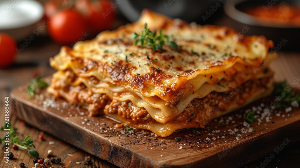 Image of Delicious Lasagna from Italy Generative AI Image of Delicious Lasagna from Italy Generative AI