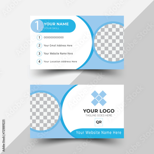 Business card design template, Clean professional business card template, visiting card, business card template Light And white.