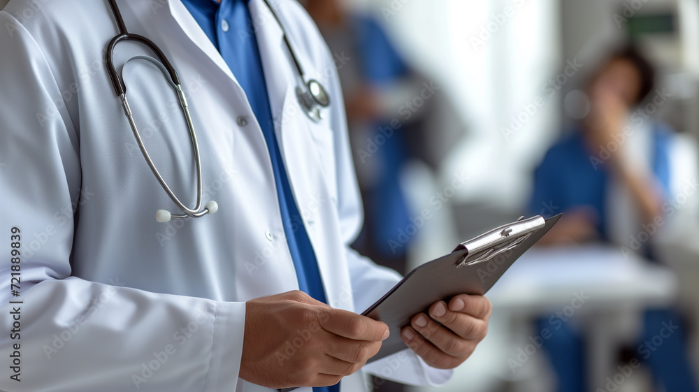 Healthcare Professional in Hospital Setting with Medical Chart Healthcare Professional in Hospital Setting with Medical Chart