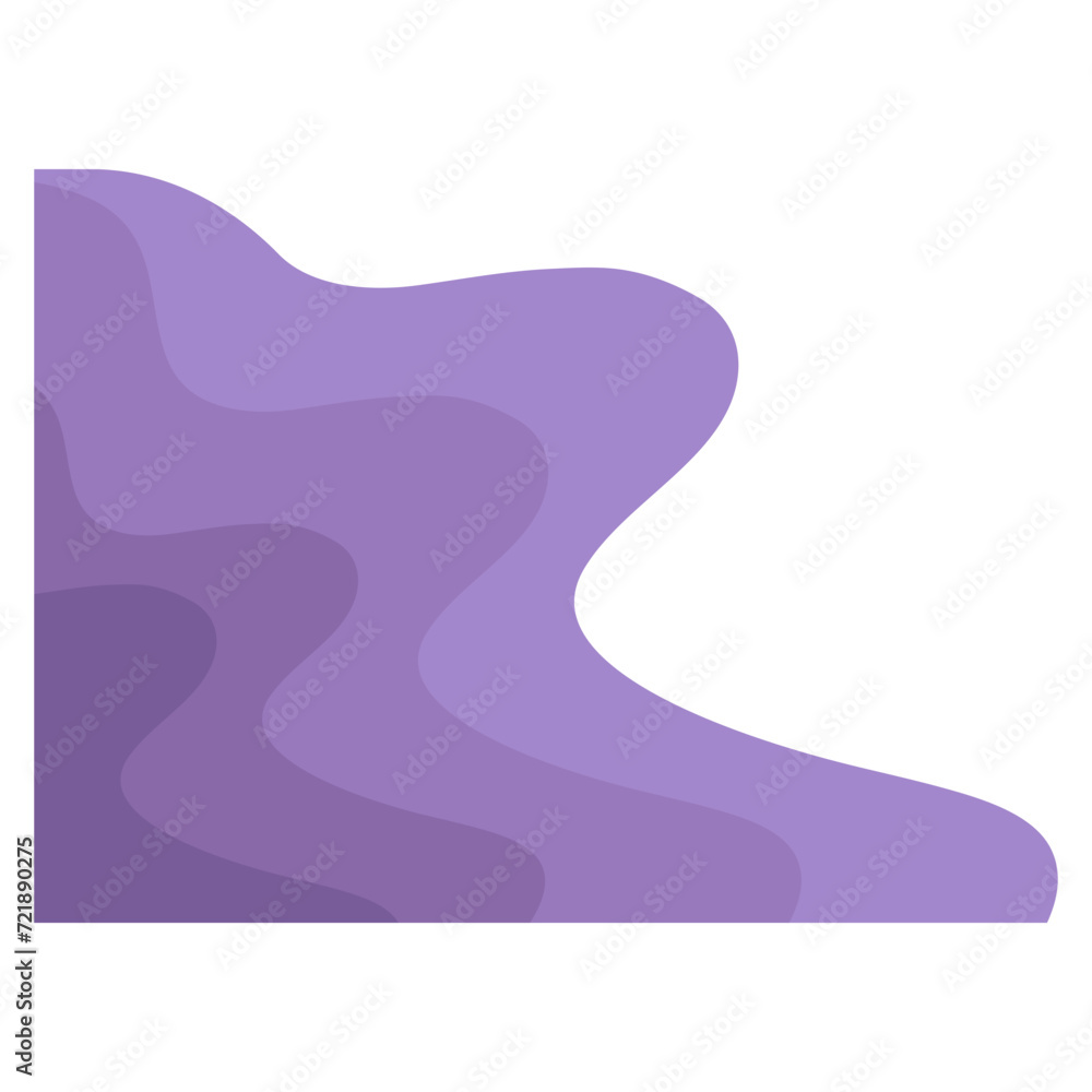 Purple wave element for border corner background template