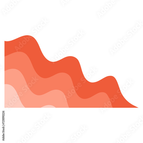 Orange gradient color wave element for border corner background template