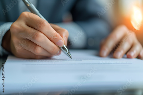 Businessperson Signing Important Document - Professional Hand Agreement