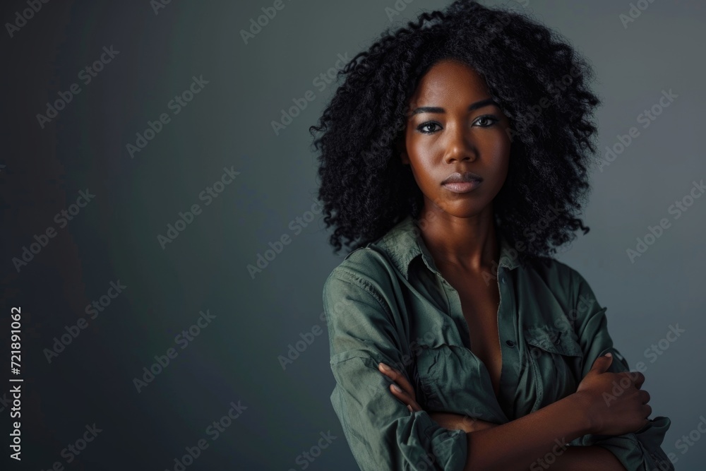 Beautiful confident African American woman with crossed arms Beautiful confident African American woman with crossed arms