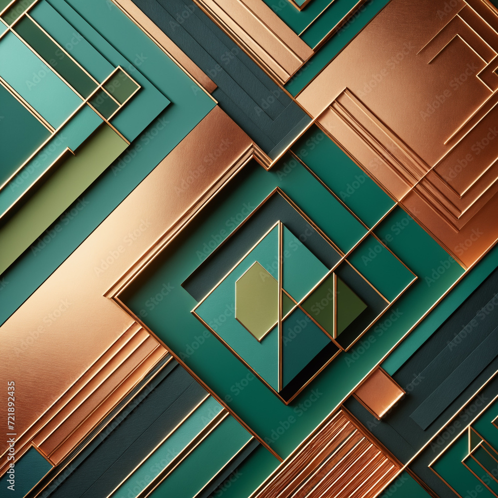 Gold and green art deco background Gold and green art deco background