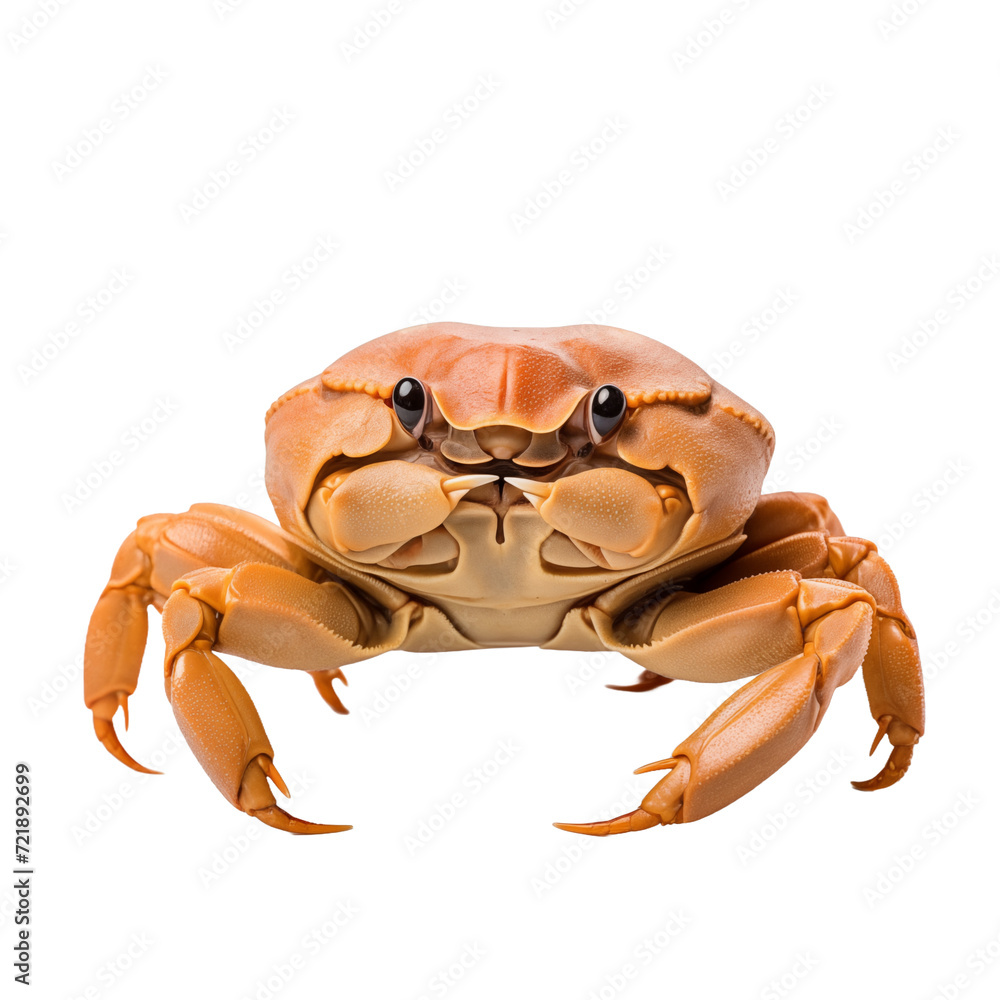 Fototapeta premium Young crab isolated on transparent and white background. Ideal for use in advertising. Generative ai