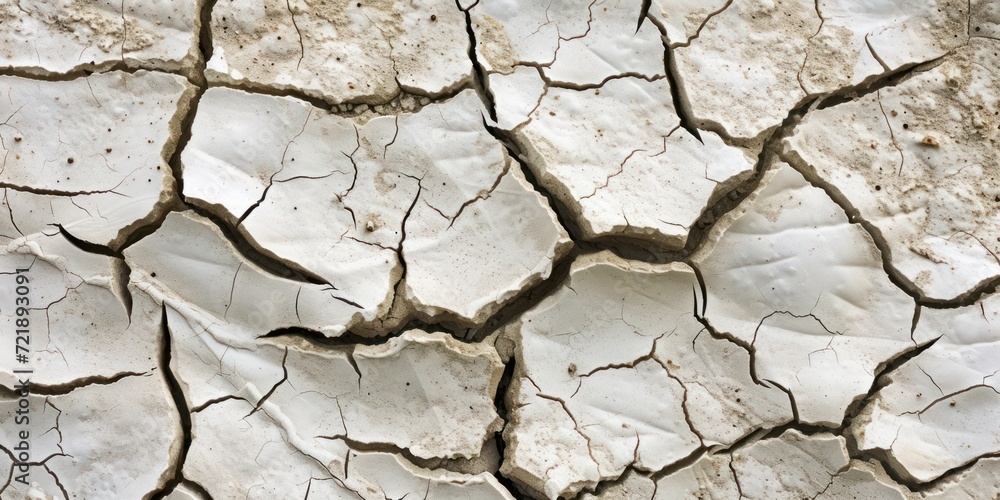 Fototapeta premium Dry cracked ground texture, close up