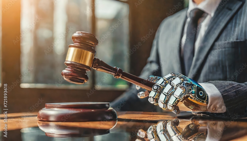 AI ethics and legal concepts artificial intelligence law and online technology of legal regulations Controlling artificial intelligence technology is a high risk. - obrazy, fototapety, plakaty 
