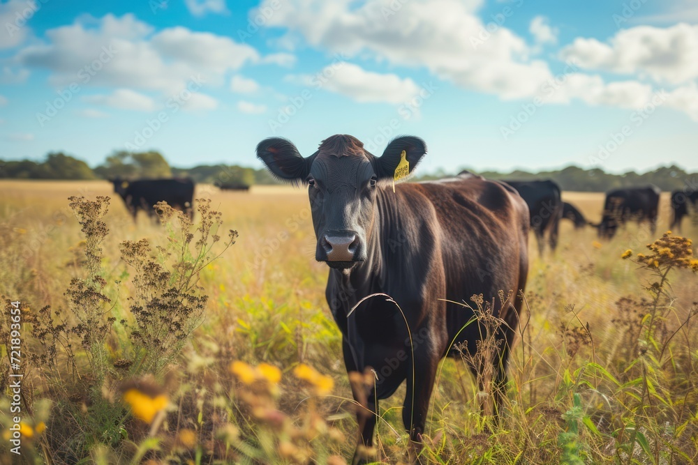 Healthy Wagyu Cattle Grazing in a Feild Healthy Wagyu Cattle Grazing in a Feild