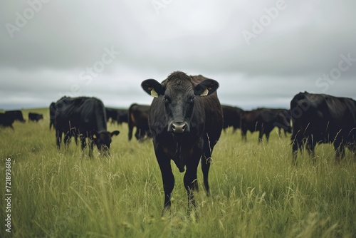 Healthy Wagyu Cattle Grazing in a Feild
