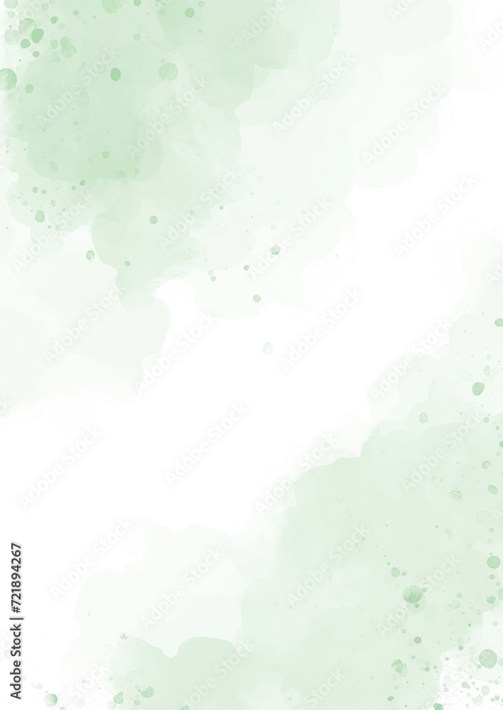 Green frame watercolor paint brush stroke background for banner or card invitation, card wedding elements. Modern abstract luxury design or card templates for birthday greetings, invitation Christmas.