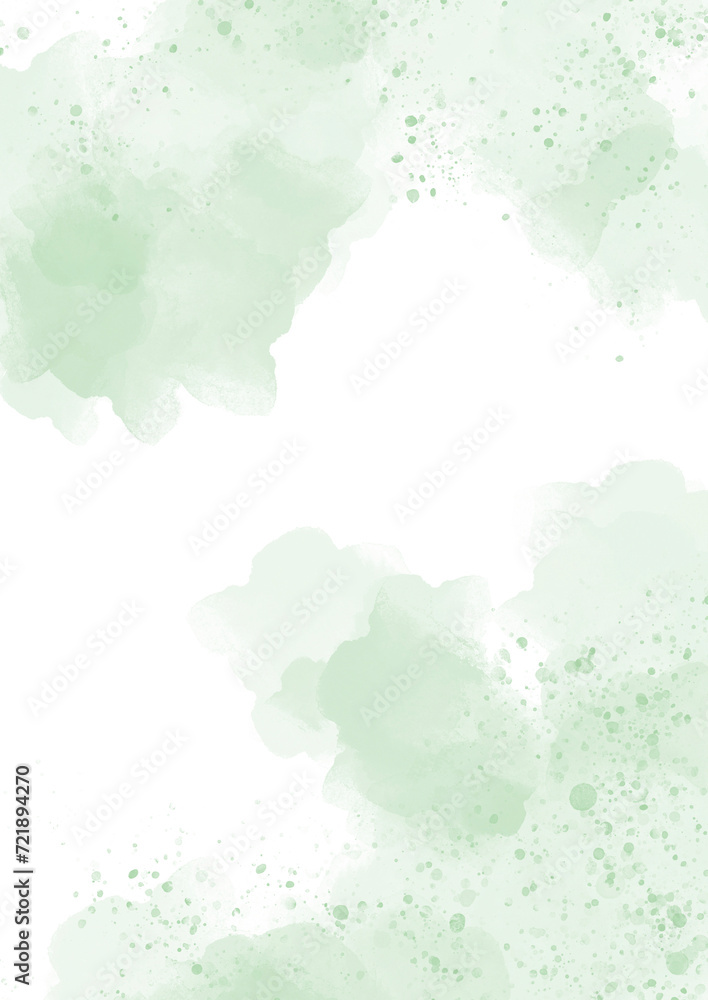 Green frame watercolor paint brush stroke background for banner or card invitation, card wedding elements. Modern abstract luxury design or card templates for birthday greetings, invitation Christmas.