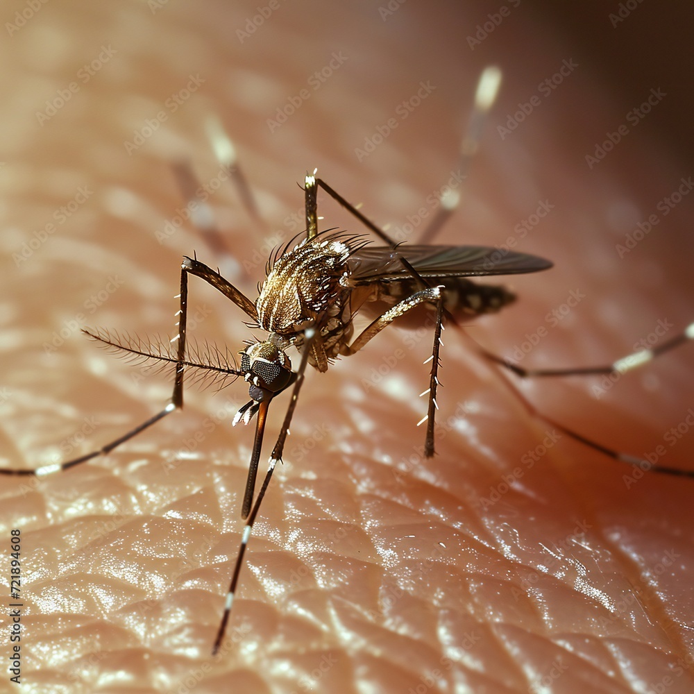 Fototapeta premium mosquito on human skin