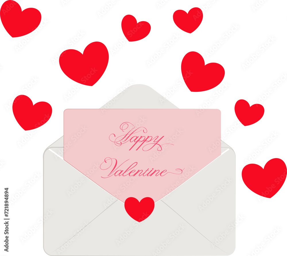 paper envelope with note inside or romantic love letter