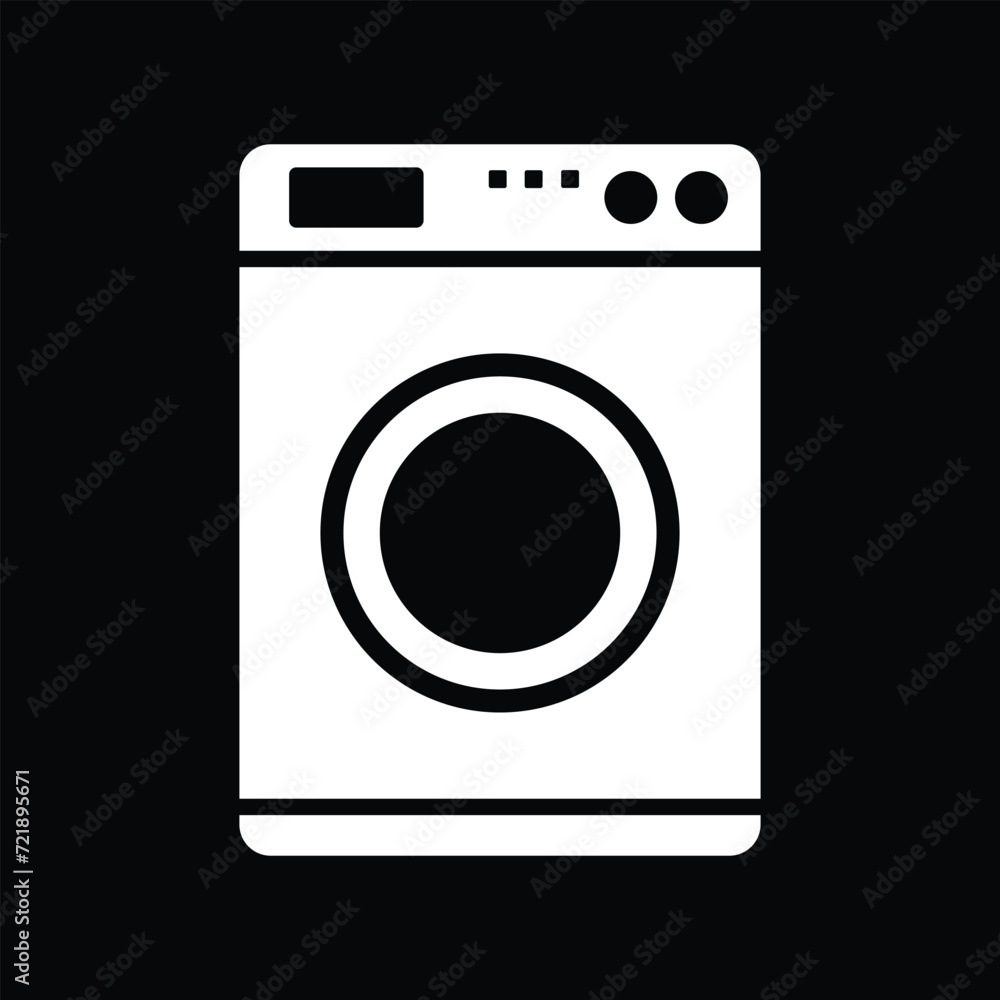 washing machine icon onblack