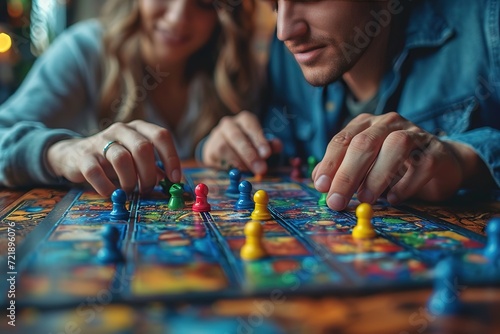 Close-up of a love-themed board game being played by a couple © create