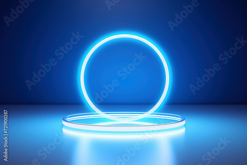 Elevate your product presentation with this defocused light blue background  featuring an elegant neon glow that captures attention and imagination.
