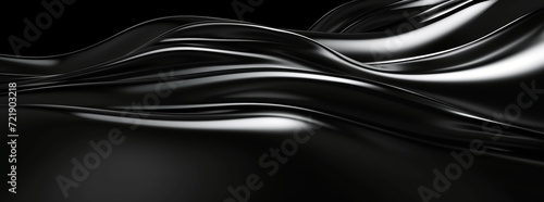 a black background with curved waves