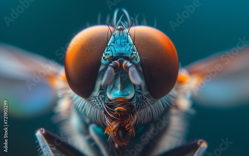 Macro close up of house fly