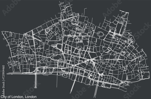 Street roads map of the CITY OF LONDON, LONDON