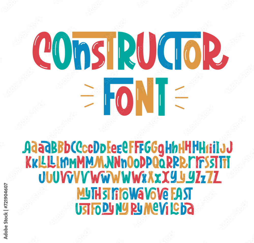 Constructor Font. Funny Ligature Kids Alphabet. Quirky Typographic Design Abc. Decorative Customized Letters Typo. Constructor Font. Funny Ligature Kids Alphabet. Quirky Typographic Design Abc. Decorative Customized Letters Typo.