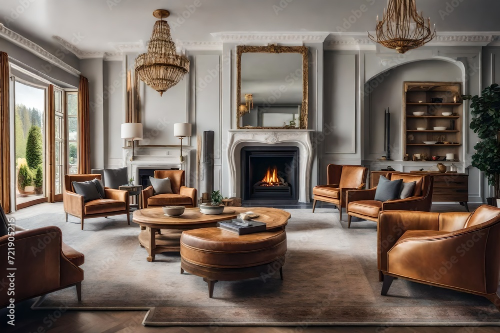 modren living interior with fireplace modren living interior with fireplace