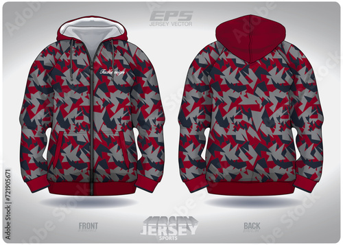 EPS jersey sports shirt vector.Reddish gray camouflage pattern design, illustration, textile background for sports long sleeve hoodie.eps