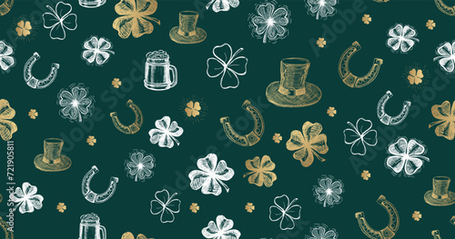 St. Patrick's Day set. Hand drawn illustrations