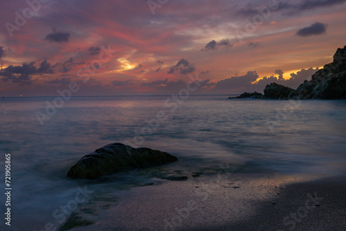 St. Barths Island, Caribbean. The famous Shell Beach, in Saint Bart’s Caribbean